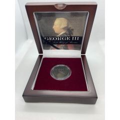 George III: The Last King of America Historical Half Penny Coin w/ Display Box